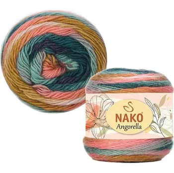 Příze Nako Pletací příze Nako Angorella 87573 - oranžovozelená