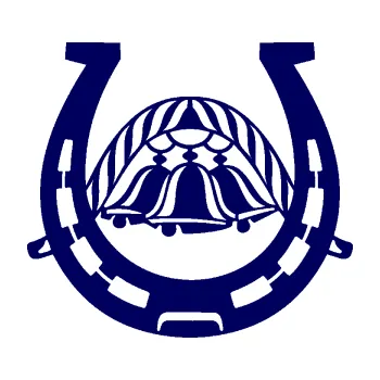 Samolepící dekorace SAMOLEPKA Koňská podkova 005 se zvonečky (23 - tmavě modrá) NA AUTO, NÁLEPKA, FÓLIE, POLEP, TUNING, VLASTNÍ TEXT, TISK, AUTOSAMOLEPKY.cz, POLEPY, OBRÁZEK, LOGO, SAMOLEPKY