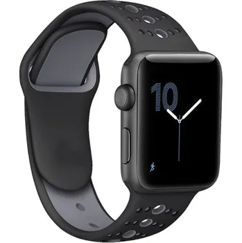 Řemínek na hodinky BSTRAP | BStrap Silicone Sport reminek na Apple Watch 38/40/41mm, Black Gray (SAP007C02)