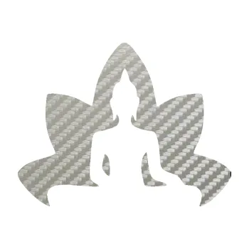 samolepka Budha 003 pravá (52 - 3D karbon stříbrný) SAMOLEPKA NA AUTO, NÁLEPKA, FÓLIE, POLEP, TUNING, VLASTNÍ TEXT, TISK, AUTOSAMOLEPKY.cz, POLEPY, OBRÁZEK, LOGO, 3D STICKERS