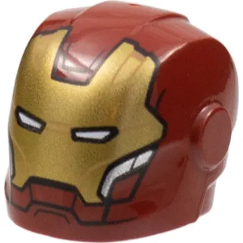 Hračka 28631pb20 Dark Red Helmet Armor Plates with Gold Faceplate (Tmavě červená přilba se zlatou čelní deskou)