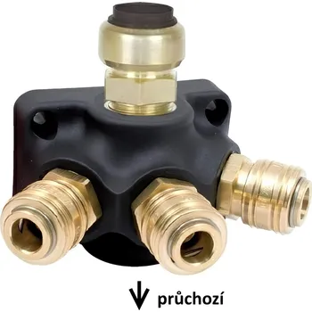 Vodovodní potrubí TECTITE Průchozí krabice pro rozvod vzduchu 18 mm - G1/2" - 3xRychlospojka