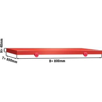 Kuchyňské prkénko G.Gastro Commercial Prep Table Cutting Board 800×800×40 mm – HACCP - Red - PE500 Plastic - 4 Stoppers