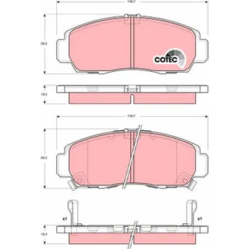 Brzdová destička Sada brzdových destiček, kotoučová brzda TRW GDB3240