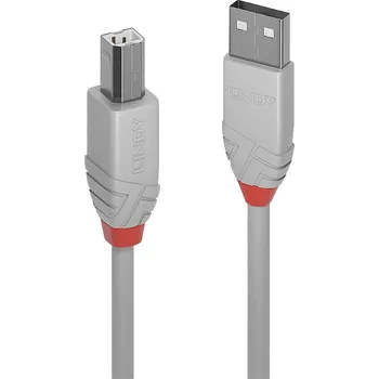 Mobilní telefon LINDY USB kabel USB 2.0 USB-A zástrčka, USB-B zástrčka 2.00 m šedá 36683