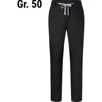 Pánské kalhoty G.Gastro KARLOWSKY | Men's Chef Stretch Chino Trousers – Black - Size 50 - Slim Fit