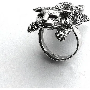 Prsten Stříbrný prsten kočka ležící - DN117 (Stříbrný prsten ležící kočka)