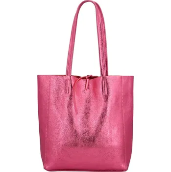Dámská fuchsiová kožená kabelka přes rameno - ItalY Noox Lami Two růžová
