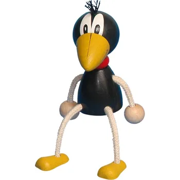 Dřevěná hračka Havran - sedací dřevěná figurka
