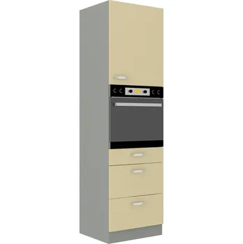Kuchyňská linka FALCO Kuchyňská skříň Karpo na vestavenou troubu 60 DPS 210 3S 1F krémový lesk/šedá