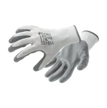 Pracovní rukavice GLAN ochranné rukavice s nitrilem bílá/šedá 11