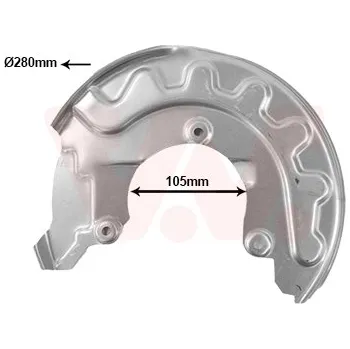 Brzdový kotouč Ochranný plech proti rozstřikování, brzdový kotouč VAN WEZEL 5814372