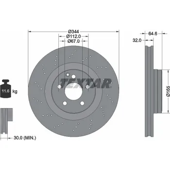 Brzdový kotouč Brzdový kotouč TEXTAR 92277605