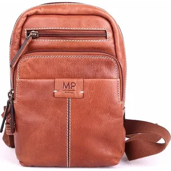 Kabelka Luxusní kožená hladká hnědá pánská taška přes hruď Marta Ponti no. 009