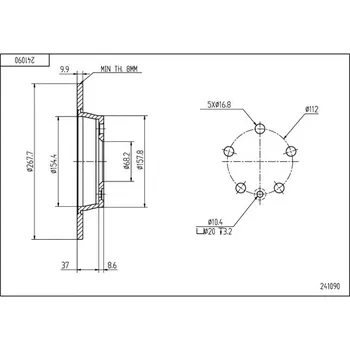 Brzdový kotouč Brzdový kotouč HART 241 090