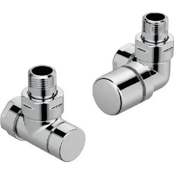 Ventil Zehnder Příslušenství - Úhlový rohový ventil pravý Set G a rohové šroubení pro zpátečku 1/2, chrom 838988