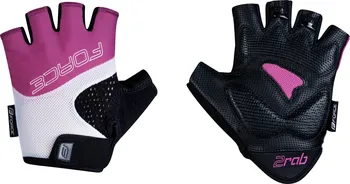 Cyklistické rukavice Force Rab 2 černé/růžové/bílé S