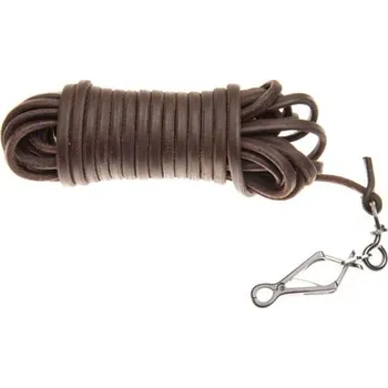 Vodítko pro psa Zubíček Barvářská šňůra oválná hnědá 6mm Délka: 12m