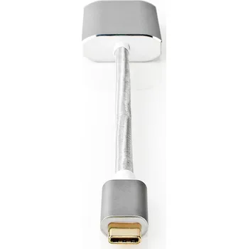 USB hub NEDIS USB Adaptér | USB 3.2 Gen 1 | USB-C™ Zástrčka | Mini DisplayPort | 0.20 m | Kulatý | Pozlacené | Nylon / Opletený | Stříbrná | Box s Okénkem