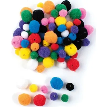 Výtvarná sada Playbox Pompom korálky 200 ks / 20+30 mm