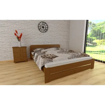 Postel Postel z masivu borovice Petra 140x200 cm dub + rošt ZDARMA