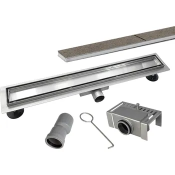 Sprchová vanička M+K MK49538 Podlahový žlab s roštem TILE, nerezový, pro nalepení dlažby MK49538