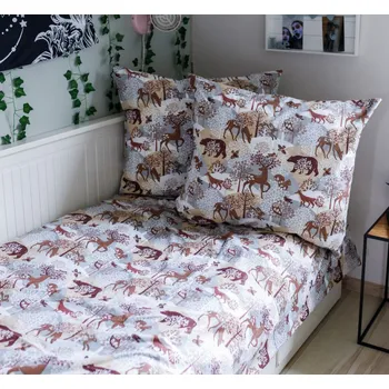 Dětské povlečení, bavlna 2D 140x200/70x80 - Wild animals, Baby Nellys, béžové, Velikost povlečení 140x200/70x80cm