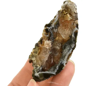 Přírodní kámen Achát peříčkový geoda z Brazílie 49g