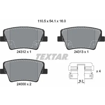 Brzdová destička Sada brzdových destiček, kotoučová brzda TEXTAR 2431201