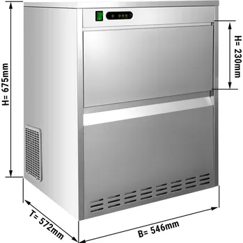 Výrobník ledu G.Gastro Stroj na kostky ledu / výrobník kostek ledu - dutý válec - 52 kg / 24h