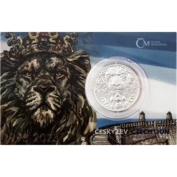 Stříbrná uncová investiční mince Český lev 2023 standard číslovaný