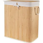 Bambusový koš na prádlo s víkem Compactor Bamboo XXL 105 L - 2dílný, přírodní,52 x 32 x 63