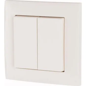 vypínač RF Multifunkční tlačítko 4-bodové 55x55mm kompletní. Lesklá bílá. 3V baterie. Měření teploty a vlhkosti | CPAD-00/234