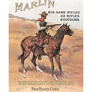 Plechová cedule Plechová cedule Marlin Cowboy on Horse 32 cm x 40 cm