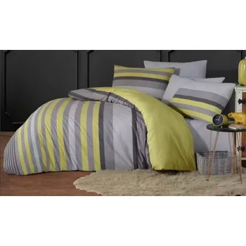 Povlečení Bavlněné povlečení Proužek zelený 140x220 70x90