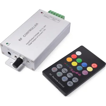 LED osvětlení RGB Ovladač RF 12V-24V, 12A - ovládání zvukem, 18 tlačítek
