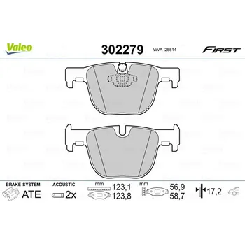 Brzdová destička Sada brzdových destiček, kotoučová brzda VALEO 302279