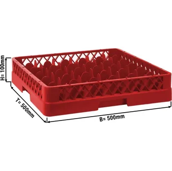 Příslušenství pro myčku G.Gastro (6 Kusů) Koš na sklenice - 50 x 50 cm - se 49 přihrádkami - červený