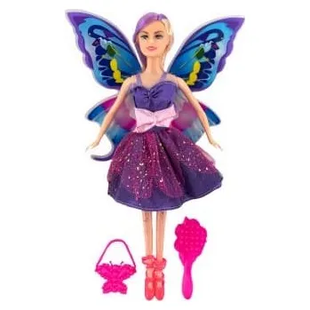 Panenka Teddies Panenka s křídly nekloubová - fialová (30cm)