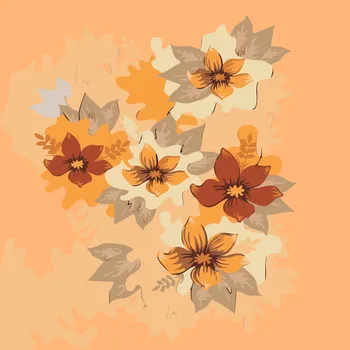 Malování podle čísel - Oranžové květy Velikost: 30x30cm, Rámování: Pouze srolované plátno