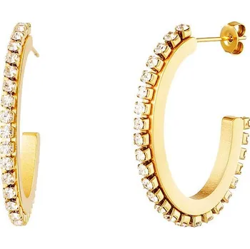 Náušnice ORNAMENTI Pozlacené náušnice Zirconia Oval gold