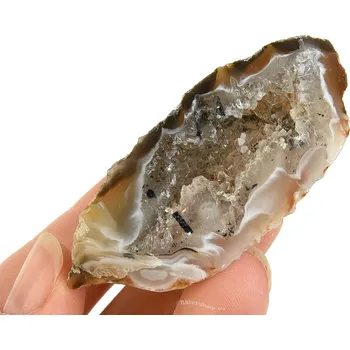 Sběratelství Achát peříčkový geoda Brazílie 40g