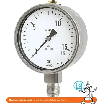 Příslušenství pro vysokotlaký čistič Wika Manometr nerezový stranový 0/4 bar - 63 mm - 1/4"