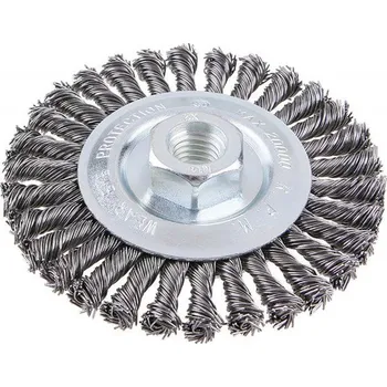 Brusný kartáč Kartáč okružní copánkový se závitem M14 průměr 100 mm, drát 0,5 mm