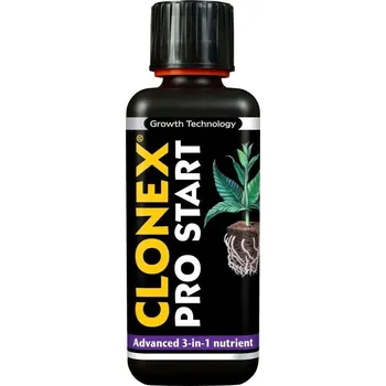 Hnojivo Growth Technology Clonex PRO Start 300ml, raná výživa (Growth Technology Clonex Pro Start, přesně sestavený z účinné směsi minerálních živin a organických extraktů, podporuje vynikající vývoj kořenů a raný růst řízků, sazenic a mladých rostlin.)