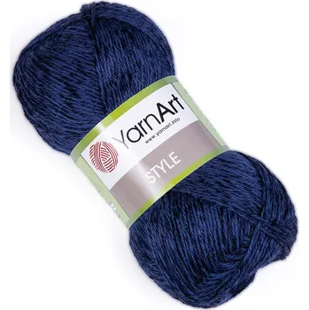 Příze Pletací / háčkovací příze YarnArt STYLE 670 tmavě modrá, jednobarevná, viskózová, 50g/185m