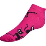 BELLATEX Dámské ponožky nízké Kočka magenta