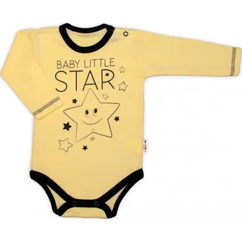 Kojenecký body Baby Nellys Body dlouhý rukáv, žluté, Baby Little Star, Velikost koj. oblečení 80 (9-12m)
