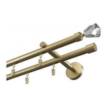 Garnýž Profilová hliníková garnýž dvojitá Elegant antik Crystal cone