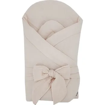 Zavinovačka EKO Zavinovačka mušelínová s kokosovou vyjímatelnou vložkou a mašlí Beige 75x75 cm